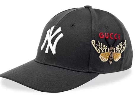 gucci ny butterfly hat|Gucci NY Yankees Embroidered Butterfly Baseball Cap Burgundy .